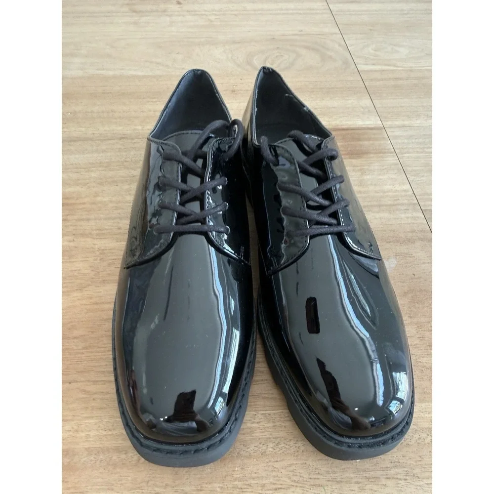 Franco Sarto Black Patent Oxford Dress Shoes Men's 8.5M‎ Lace Up Formal NEW